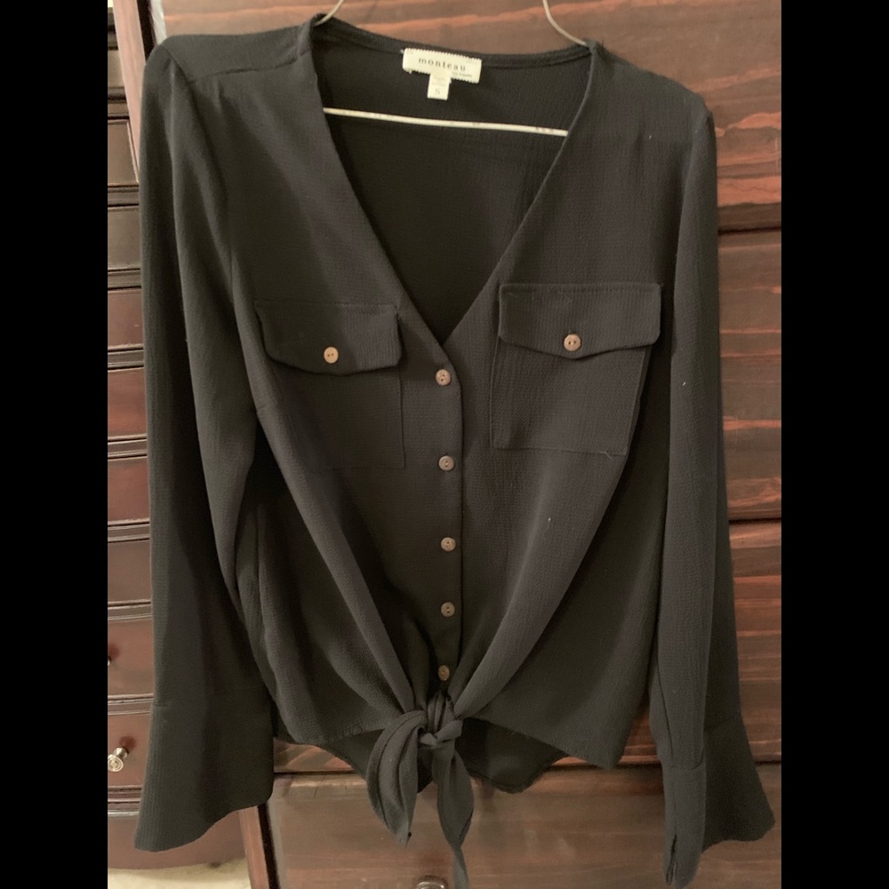 Black button down shirt